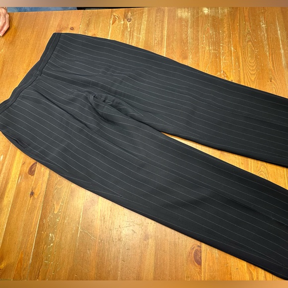 Plus Size Vintage 90s Double Breasted Black Pin Stripped Kasper Pant Suit SZ: 16 - Picture 10 of 14